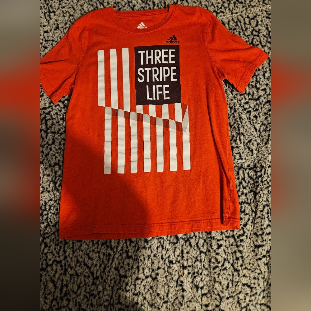 Adidas Kids Bold Orange Tee with Graphic Design